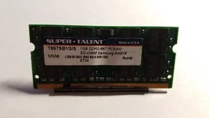 Super Talent 1GB PC2-5300 DDR2-667MHz non-ECC Unbuffered CL5 200-Pin SoDimm D-RK - Picture 1 of 1