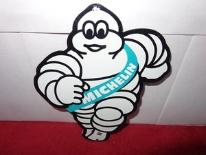 MICHELIN TIRE MAN ADVERTISING SIGN DIE CUT HEAVY METAL PORCELAIN 8 x 7 in # Z 40 - Picture 1 of 6