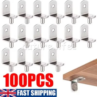 100X Shelf Support Studs Pegs Pins Plugs 5mm L-Shaped Cabinet Kitchen Bracket - Image 1 of 4