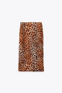 ZARA ANIMAL PRINT SKIRT SIZE L - Picture 1 of 10