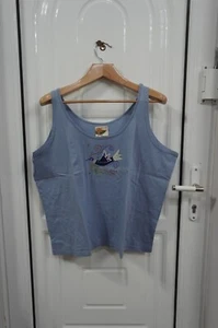 Gudrun Sjoden bird sz 2XL tank top t-shirt 100% organic cotton blue - Picture 1 of 3