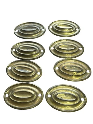 antique federal sheraton Hepplewhite furniture brass salvage back plates 2 3/4 - Image 1 of 4