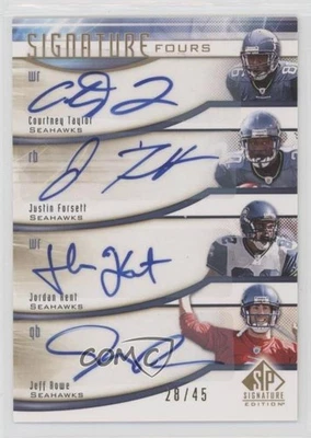2009 SP Signature Edition Fours /45 Jordan Kent Justin Forsett Jeff Rowe Auto - Image 1 of 2