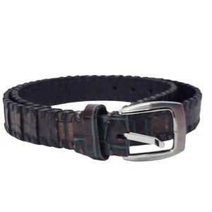 Cinturón Bill Lavin Colección Suave Hombre 40 Marrón Cuero Repujado Tejido Italia - Imagen 1 de 16