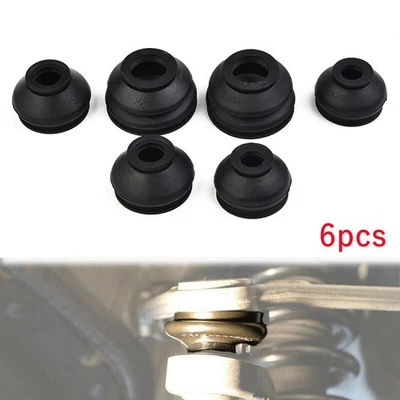 6x Rubber Ball Joint Boots Dust Cover Tie Rods Linkages Ends Replacement Kit - Image 1 of 4