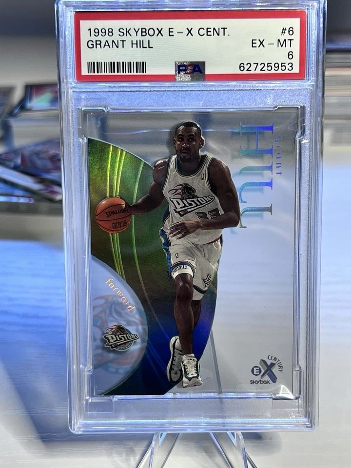 1997-98 SKYBOX E-X CENTURY #6 GRANT HILL  PSA 6 - Pop 4 (only 7 Higher) - Image 1 of 2