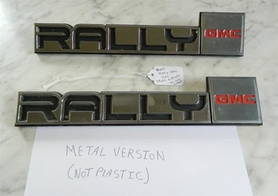 GMC Rally 92-96 Fender Emblem Van G1500 G2500 Custom STX 15656779 14052256 METAL Foto 1 de 4