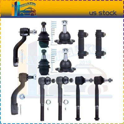Brnad Pair Of 12 Tie Rod Ends Ball Joints Idler Arm For 1996-1999 GMC Yukon Foto 1 de 4
