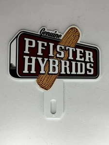 Genuine Pfister Hybrids Advertising 5 1/4”x 5.5” Quality License Plate Topper - Picture 1 of 4