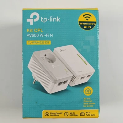 Lot 2 Prises CPL TP-Link AV600 TL-WPA4225 Kit = 1 TL-PA4025P + 1 TL-WPA4220 Wifi - Immagine 1 di 4