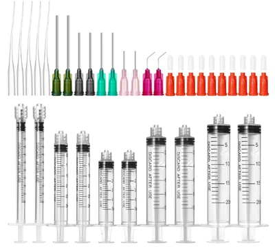 BRANDED Glue Applicator Syringe with Blunt Tip Needle and Cap, for Liquid, Glue, Ink, Pe