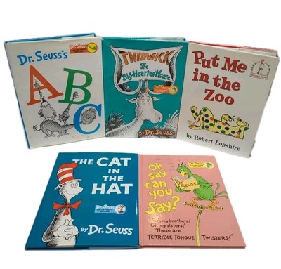 Dr. Suess Lot Of 5 Collector's Ed Thidwick/Cat In Hat/Oh Say/A-B-C/Put Me In Zoo - Image 1 of 4