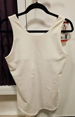 32 Degrees Cool Women's Soft Ribbed Fabric Built-In-Bra Top Cream 1760130 NEW - Image 1 of 4