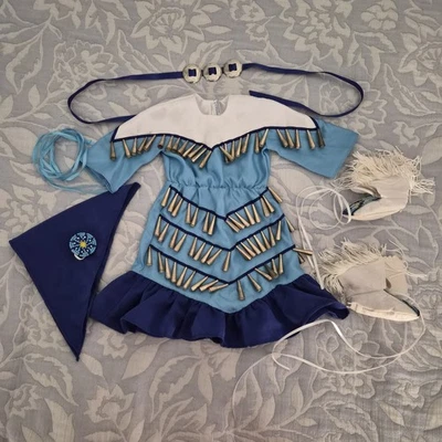 American Girl Kaya Jingle Dress Of Today Dance Outfit Complete Moccasins Ribbons - Image 1 of 4