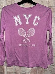 Art Class Girls NYC Tee Long Sleeve Graphic T Shirt Purple Med 7/8 - Picture 1 of 2