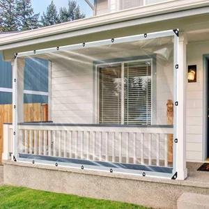 8x10ft Clear Waterproof Tarp with Grommets, Upgraded Edge Heat Fused Tear Res... - Bild 1 von 9