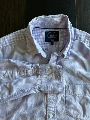 Charles Tyrhwitt Shirt Mens Sz M Purple Gingham Plaid Slim Fit Non-Iron - Image 1 of 4