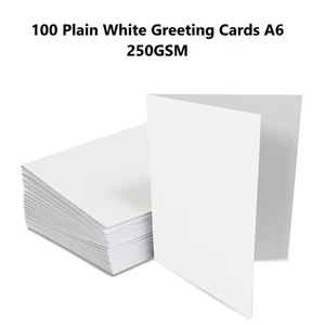 Pack of 100 White Card Making Paper Copier Printer Sheets 250GSM Crafts A6 - Picture 1 of 11
