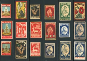 INDIA, ¡LOTE DE 18 ETIQUETAS PUBLICITARIAS VINTAGE MATCHBOX!! WW87 - Imagen 1 de 1