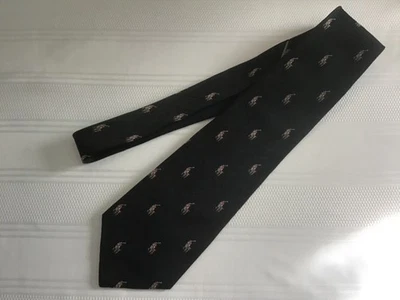 Corbata de seda Polo Ralph Lauren vintage de los años 90 (patrón de caballo polo) T8 Foto 1 de 2