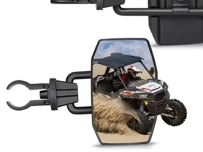 UNIVERSAL POLARIS RZR / CAN-AM MIRROR BLACK LEFT /RIGHT AJUSTABLE E24 040204 NEW - Image 1 of 4