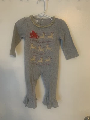 Mameluco Mudpie Santa’s Reindeer con volantes bebé niña 9-12 meses Foto 1 de 4