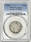 1920 S STANDING LIBERTY QUARTER PCGS AU DETAILS SCRAPE