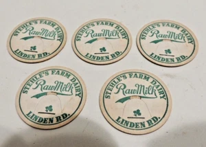 5 ALTE STEHLE’S MILCHFARM ROHMILCHFLASCHENVERSCHLÜSSE LINDE RD. FENTON MICHIGAN - Bild 1 von 2