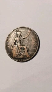 1917 Great Britain 1 penny coin - Picture 1 of 8