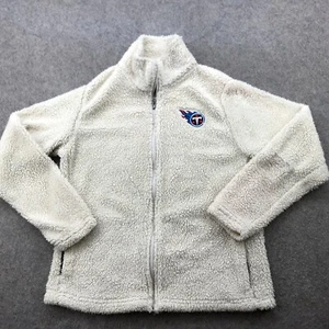 Tennessee Titans Jacket Girls Large Beige Embroidered Logo Fleece Logo Full Zip - Picture 1 of 12