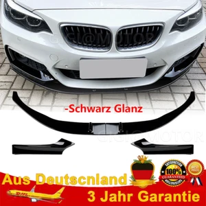 Für BMW F22 2Series 14-21 MP Style Schwarz Glanz Front Spoiler Lippe Frontansatz - Bild 1 von 10