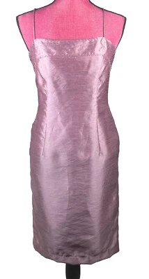 Alex Evenings Pink/ Mauve Spaghetti Strap Beaded Detail Pencil Dress Size 6P - Image 1 of 4
