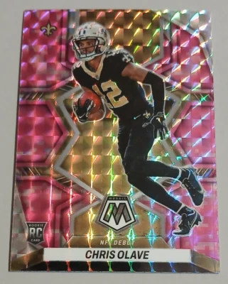 2022 Panini Mosaic - NFL Debut Camo Pink Mosaic Prizm #277 Chris Olave (RC) - Image 1 of 3