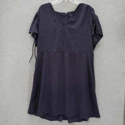 J Crew Mercantile 女式连衣裙 20 海军蓝波点下摆后拉链 — 第 1/4 张图片