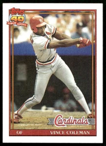 1991 Topps #160 Vince Coleman - Imagen 1 de 2