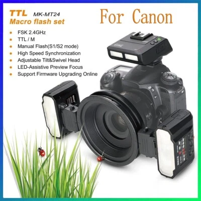 Meike MK-MT24 II Macro Twin Lite Flash with Trigger for Canon DSLR Cameras - Image 1 of 4