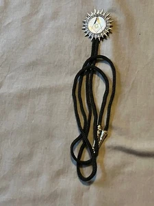 Silver Masonic Square Compass Masonic Black Bolo Tie Blue Lodge Freemason NEW! - Picture 1 of 3