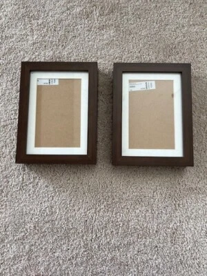 Lot of 2 IKEA Ribba for 4" x 6" Photo Frame Walnut Brown Color Size 8" x 6" - Image 1 of 4