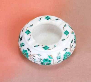 5" white marble ashtray decor home room table top home room sofa set handmade p1 - Picture 1 of 3