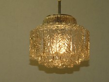 Extravagant GLASHÜTTE LIMBURG pendant lamp, Chandelier, heavy, structured glass
