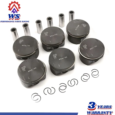 Pistons & Rings Set STD For BMW 330i 530i X5 Z4 E46 E53 E60 E85 M54 3.0L 00-07 - Image 1 of 4