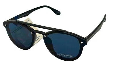 Lucky Brand Men Black Plastic Round Sunglass, Smoke Lens Knox - Image 1 of 4