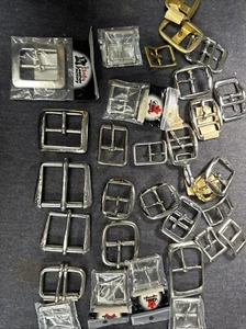 Tandy Leather Factory Belt Buckles Lot of 30 Various Sizes and Finishes Saddles - Picture 1 of 11