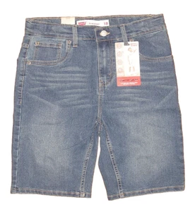 NWT Levi's Boy's Slim Fit Adjustable Waistband Blue Denim Shorts Assorted Sizes - Picture 1 of 3