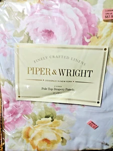Piper & Wright Pole top drapery panels Stella 41" x 84" each, one pair - Picture 1 of 4