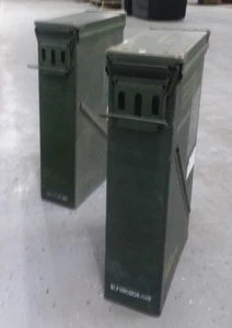 LOTE DE 2 lata de munición hermética excedente militar de EE. UU. 81 mm M821A2 23 X14x6 - Imagen 1 de 10