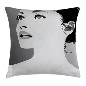 Modern Decor Throw Pillow Case Digital Art Girl Square Cushion Cover 18 Inches - Picture 1 of 2