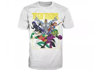 T-Shirt Team Teen Titans Charaktere Herren weiß T-Shirt Neu mit Etikett - Bild 1 von 1