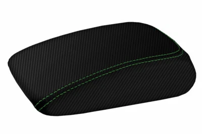 Se adapta a Audi A3 2015-2020 tapa de consola de fibra de carbono reposabrazos cubierta puntada verde Foto 1 de 4