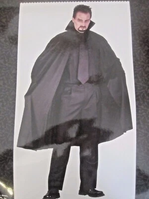 Disfraz de Halloween CAPA CLÁSICA VAMPIRO NEGRA Adulto 1 Talla Se adapta a la mayoría 45" de largo NUEVO Foto 1 de 3